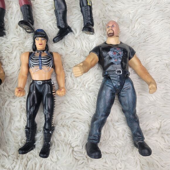 Vintage Jakks Pacific 1990’s WWF WWE WCW Wrestling Action Figures Lot of 9 - Picture 3 of 7